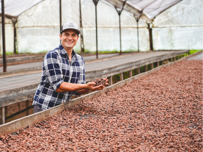 Moka Origins founder Jeff with beans