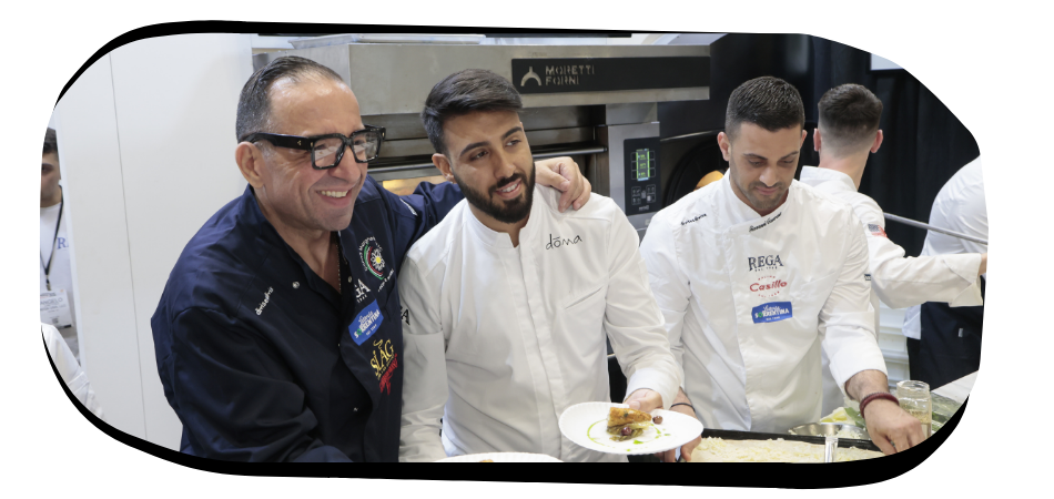 Exhibitors smiling together